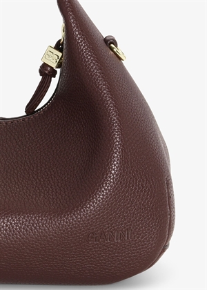 Hobo Mini Grained bag Chicory Coffee A7102 Ganni 